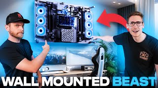 INSANE WATERCOOLED WALLMOUNT PC BUILD [upl. by Samalla592]