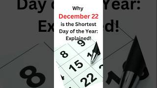 Why December 22 Is the Shortest Day in a Year  Explained interestingfact facts worldfact [upl. by Gombach]