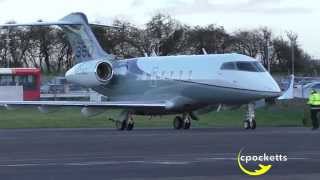 New Challenger 350 N501BZ  Close ups  Amazing Night Departure  Gloucestershire Airport [upl. by Carman]