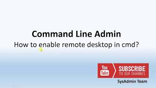 How to Enable Remote Desktop in command prompt  cmd [upl. by Colfin]