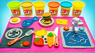 Lets Make Mini Kitchen Set And Food With Modeling Clay  EASY CLAY DIY [upl. by Shields]