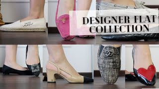 DESIGNER SHOE COLLECTION  FLATS I Try On and Review I Chanel Manolo Blahnik Saint Laurent [upl. by Heddie]