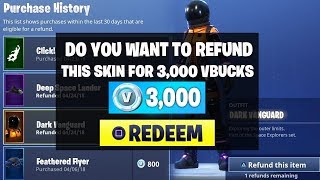 NEW REFUND SYSTEM IS HERE REFUND SKINS FOR VBUCKS IN FORTNITE FORTNITE BATTLE ROYALE [upl. by Ahteral]