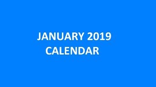 January 2019 Calendar With Holidays Observances State Holiday [upl. by Magdalen]