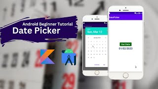 how to get date and store in text view in android studioandroid beginner tutorial DatePicker [upl. by Herrick583]