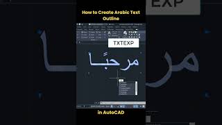 How to Create Arabic Text Outline in AutoCAD shorts autocad [upl. by Lynde]