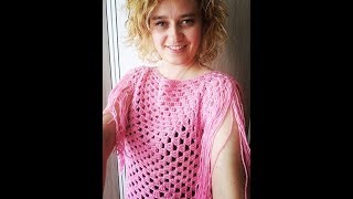 👚 Bluzka na szydełku z kwadratu babuni krok po kroku  Blouse crochet  granny square [upl. by Harpp]