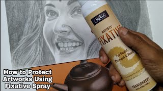 How To Protect Your PencilCharcoal Artworks Using Fixative Arfina Camlin Spray With Tips [upl. by Einobe255]