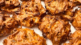 Onion Bhaji in Air fryer healthy snack idea without deep fry Recipe video in Channel Onion Pakora [upl. by Amarillas]