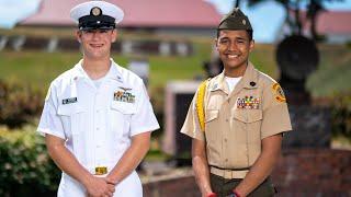 Young Marines and Sea Cadets at Leadership Academy [upl. by Ahsiekit469]