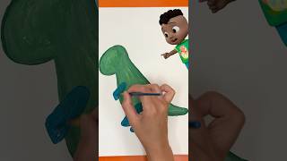 Easy Acrylic Dinosaur Painting🎨 CoComelon Crafts shorts cocomelon [upl. by Acinoryt]