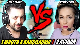 FATİH LİGİNDE FURY ERSİN YEKİN TEAM VS VERA HACER TEAM  2 AÇIDAN 3 KARŞILAŞMA  PUBG Mobile [upl. by Annala]