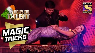 BS Reddy Performs An Illusion With Malaika  Indias Got Talent  Magic Tricks [upl. by Aieki]