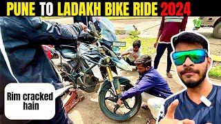 Pune To Ladakh Bike Ride EP01  Pehle din hi ho gaya breakdown😭  Kattysride  Pune Vlogs [upl. by Kallista140]