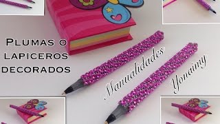 PLUMAS LAPICEROS O BOLIGRAFOS DECORADOS DIY [upl. by Cofsky]