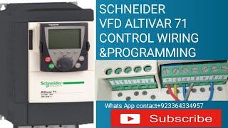 schneider Altivar basic programme setting and control wiring Altivar 71schneidervfd [upl. by Tomchay]