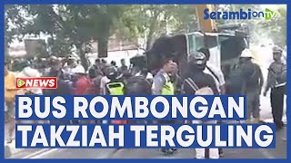 Bus Rombongan Takziah Terguling di Ringroad Barat 1 Orang Meninggal Dunia [upl. by Leunas]