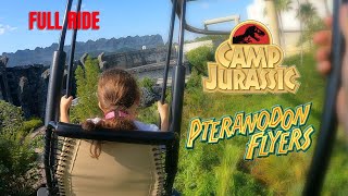 CAMP JURASSIC and PTERANODON FLYERS Full Ride UNIVERSAL ISLAND OF ADVENTURE [upl. by Ribak]