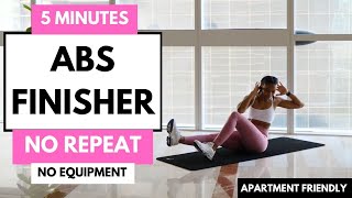 SHREDDED ABS Finisher  5 Minute CORE BLAST WORKOUT [upl. by Aidil945]