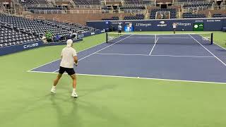 Grigior Dimitrov backhand cross court practice Courtside behind vs McDonald  tennis 🎾 greats [upl. by Enawd912]