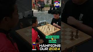 Intense Endgame 2 Rooks VS Queen [upl. by Rolandson677]