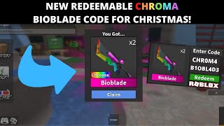 FREE CODE NEW CHROMA BIOBLADE CODE IN MM2 FOR CHRISTMAS  FREE MM2 GODLY CODES WORKING [upl. by Rebeca]