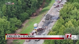 5 people killed due to crash on I95 near Kenly NCSHP [upl. by Ellora907]