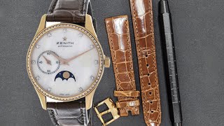 Zenith Elite Ultra Thin Lady Watch Strap Replacement [upl. by Atikihs]