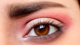 Cut crease eyeshadow tutorial  Half cut crease eye makeup tutorial  Easy Brown Cut Crease Eye look [upl. by Ayekam]