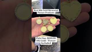 Real 10K Gold Memorial Picture Pendants at Ijaz Jewelers goldpendants diamondpendant [upl. by Edieh343]