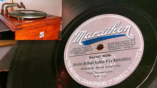 Russian National Anthem  La Marseillaise  Marathon Mixed Quartette 1915 Verticalcut Groove 80rpm [upl. by Lipson]