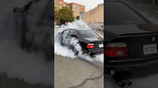 Straight pipe e39 bmw 540i burn out [upl. by Carolle]