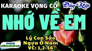 Karaoke Vọng Cổ Nhớ Về Em I Dây Kép [upl. by Yddur]