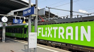 FLX FLIXTRAIN Berlin🔁Stuttgart in Erfurt Hbf Vectron in weiß amp grün [upl. by Vannie]