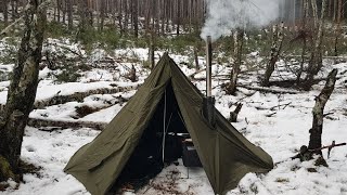 Polish Lavvu and Outbacker Firebox Stove first trip [upl. by Nanyk]