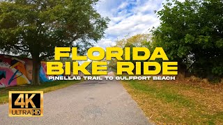 St Petersburg Florida Bike Ride in 4K  Pinellas Trail to Gulfport Beach [upl. by Perlman238]