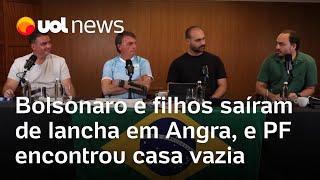 Bolsonaro e filhos saíram de lancha em Angra e PF encontrou casa vazia [upl. by Enyedy642]