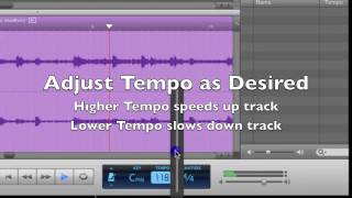 How to Speed up Songs in Garageband Change in Tempo Tutorial [upl. by Niwre]