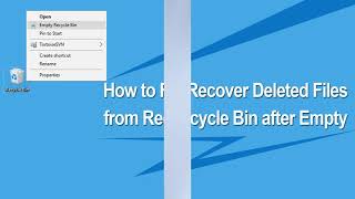 How to Recover Deleted Files from Emptied Recycle Bin in Windows 10 2021 [upl. by Enieledam]