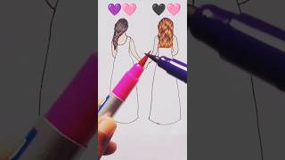 Satisfying art dress 👗art shorts creative trendingshorts painting ytshort [upl. by Bac694]