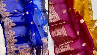 WhatsApp 8446603061pure handmade banarasi kora organza silk sarees [upl. by Wivinah601]