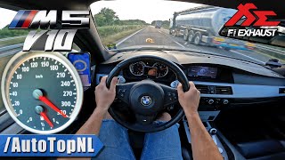 BMW M5 V10 E61 Touring 330kmh TOP SPEED on AUTOBAHN by AutoTopNL [upl. by Ancell]