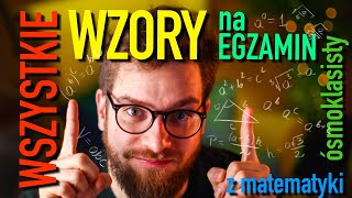 Wszystkie WZORY na egzamin ÓSMOKLASISTY z MATEMATYKI w 2023❗️MUSISZ je ZNAĆ❗️ [upl. by Oakes]