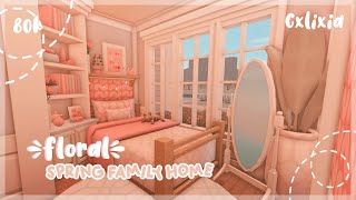 Floral Spring Aesthetic Family Home Exterior💐 Bloxburg House Build [upl. by Mita]