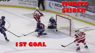 Moritz Seider Scores His First NHL Goal [upl. by Ornie351]