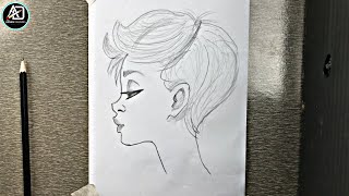 A Quick Drawing  Girl Face Drawing  Adnan Drawing Academy [upl. by Ardeed948]