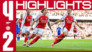 A BIG WIN 🤩  HIGHLIGHTS  Arsenal vs Leicester City 42  Martinelli Trossard x2 Havertz  PL [upl. by Farrah359]