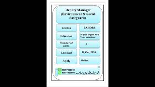 Deputy Manager Environment amp Social Safeguard Success spectrum job information [upl. by Mellisent]