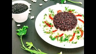 Riso Venere con crema di fagioli cannellini  Black rice with cannellini bean cream [upl. by Eriuqs]