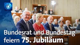 75 Jahre Bundestag und Bundesrat Feierlichkeiten in Berlin und Bonn [upl. by Nonez981]